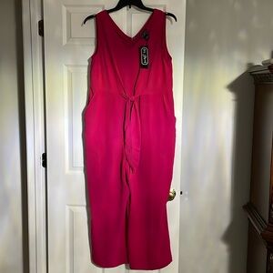 Wide leg jumpsuit, size 1X, color fresh berry